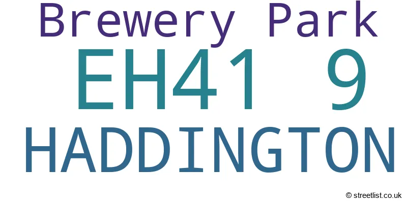 A word cloud for the EH41 9 postcode
